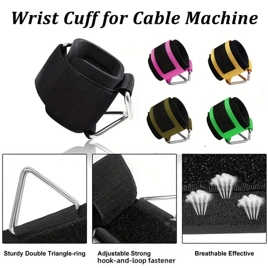 1 Pc Wrist Cuffs for Cable Machine, Adjustable Neoprene Padding, One Size Fit All, Fitness Wrist Straps for Men Women