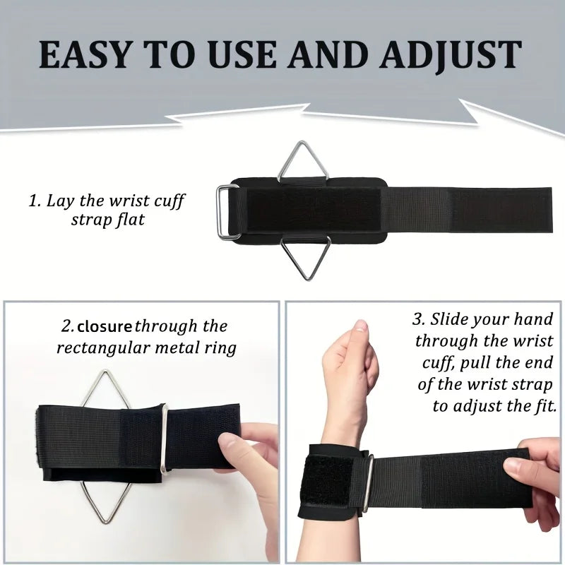 1 Pc Wrist Cuffs for Cable Machine, Adjustable Neoprene Padding, One Size Fit All, Fitness Wrist Straps for Men Women