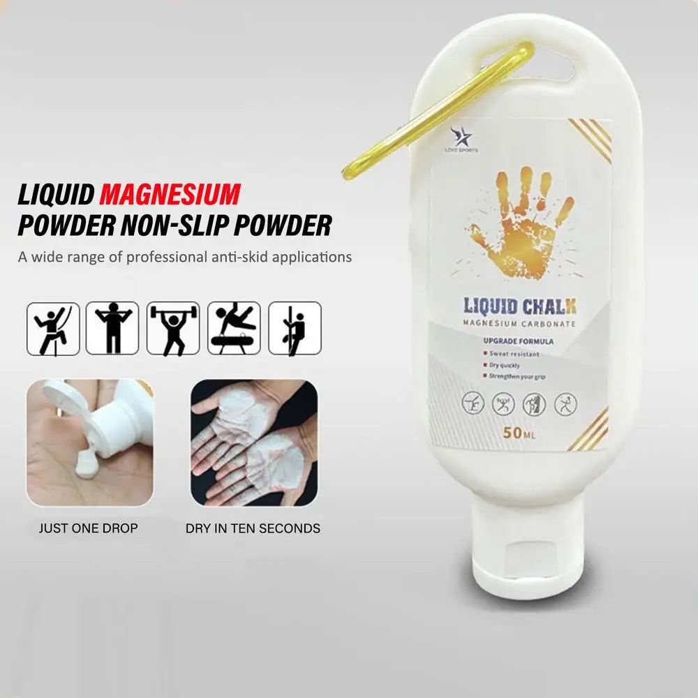 50/100/200ml Liquid Chalk Sports Magnesium Powder Fitness Weight Lifting Anti Slip Cream Grip Weight Lifting Climbing Gym Sports