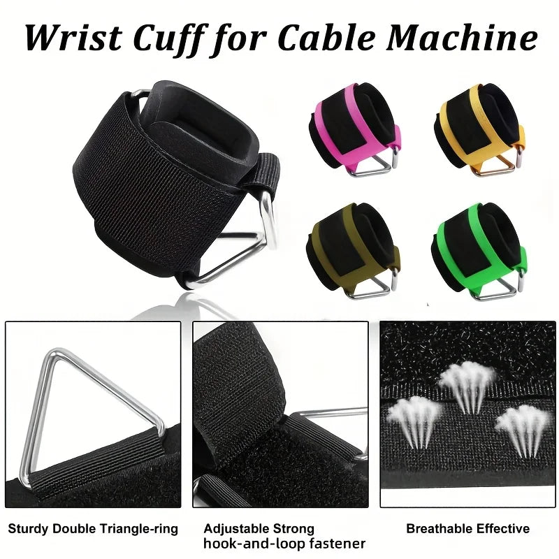 1 Pc Wrist Cuffs for Cable Machine, Adjustable Neoprene Padding, One Size Fit All, Fitness Wrist Straps for Men Women